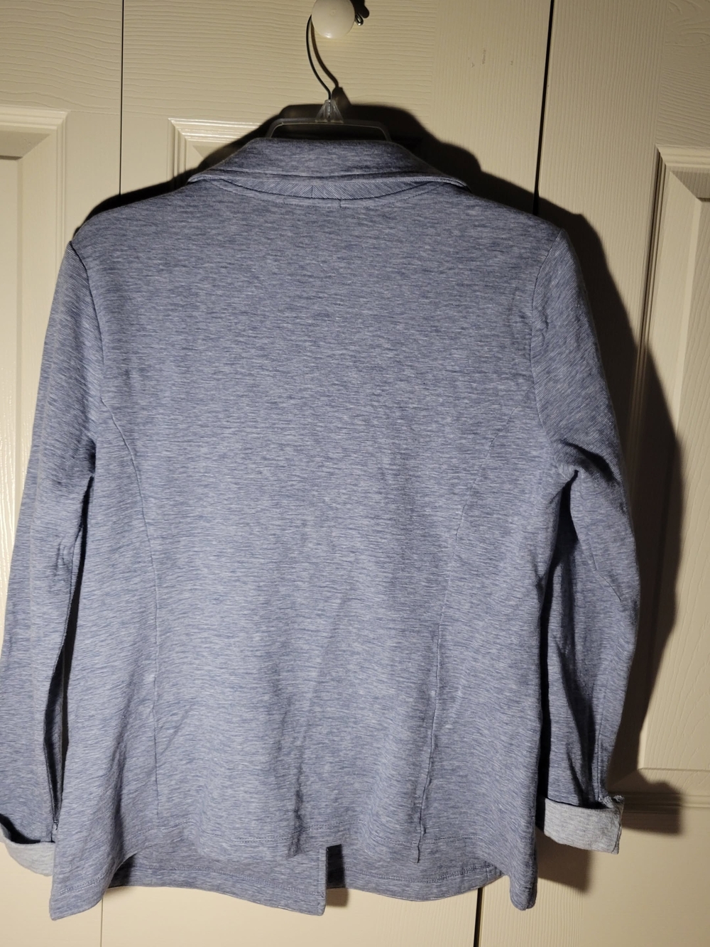 Matty M Light Light Grey Heathered Knit Blazer Soft, Stretchy, Great Pockets - Picture 3 of 4